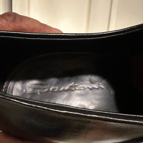 US Size 10 Santoni Black Leather CapToe Goodyear Oxfords - Picture 9 of 14